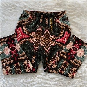 NWT Pink, Green, Black, Tan& White Capri Leggings